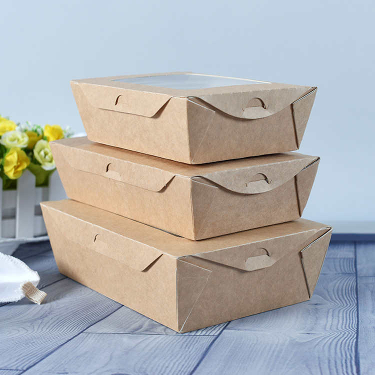 Disposable kraft paper window box Custom Cardboard Boxes