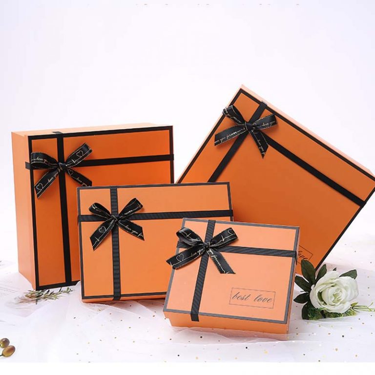 Premium Orange Gift Boxes Custom Cardboard Boxes