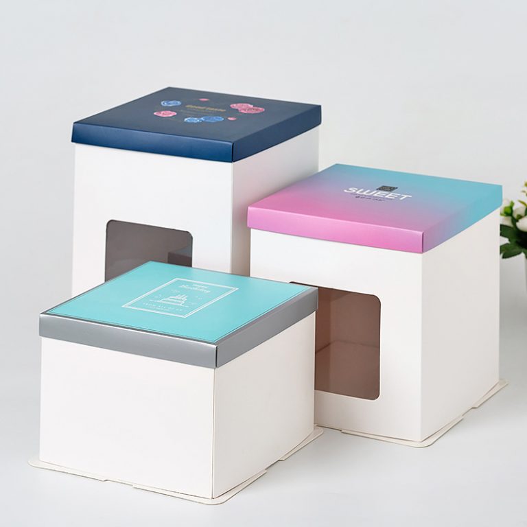 Color window cake boxes for sale Custom Cardboard Boxes
