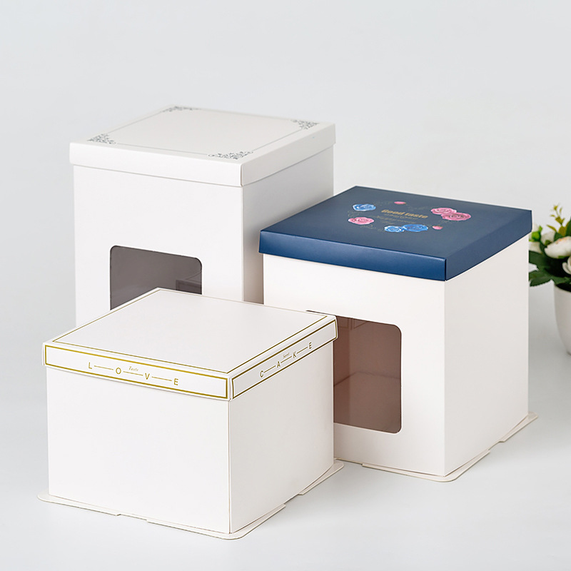 Color window cake boxes for sale Custom Cardboard Boxes