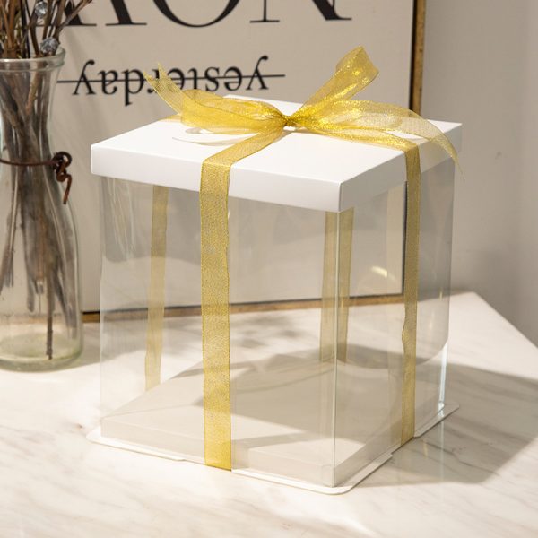 Custom single layer transparent cake box (4)