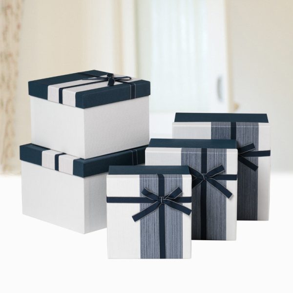 Striped bow gift box supplier (3)