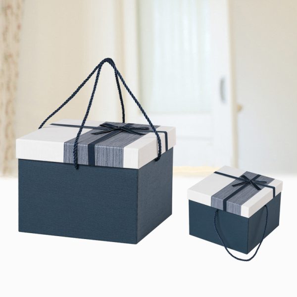 Striped bow gift box supplier (4)