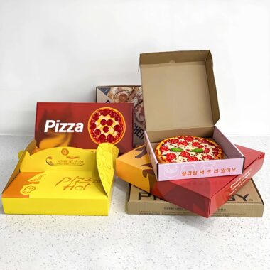 Custom corrugated kraft paper pizza boxes