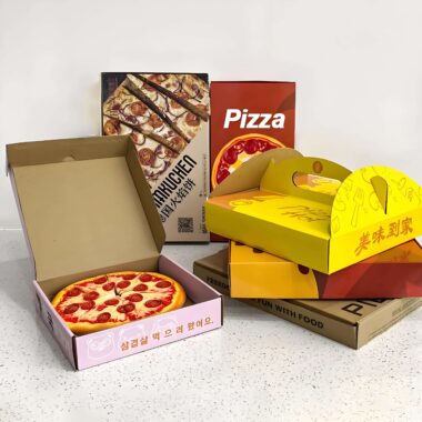 Custom corrugated kraft paper pizza boxes