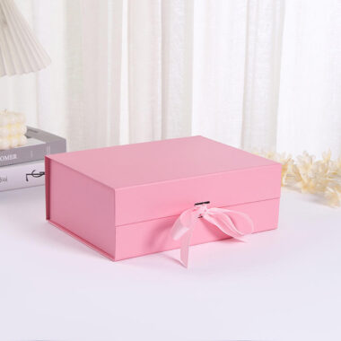 magnetic rigid gift box with ribbon