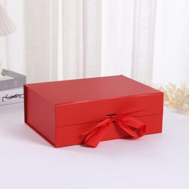 magnetic rigid gift box with ribbon