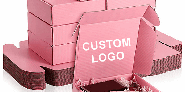 pink corrugated cosmetic mailer box