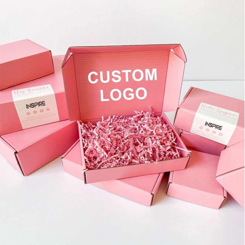 pink corrugated cosmetic mailer box