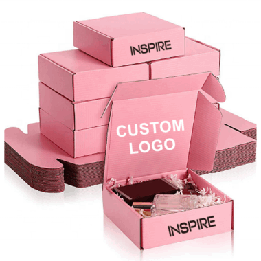 pink corrugated cosmetic mailer box