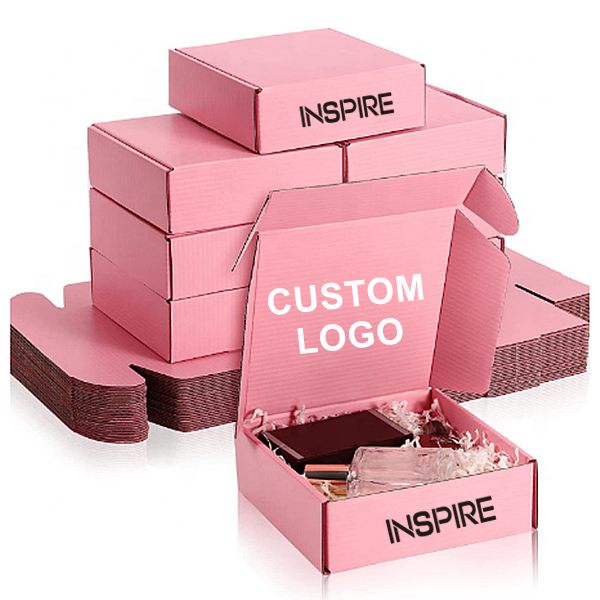 pink corrugated cosmetic mailer box