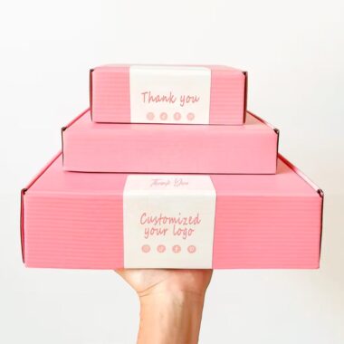 pink corrugated cosmetic mailer box