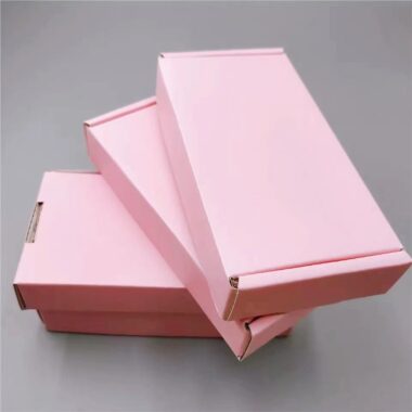 Custom pink corrugated paper folders for dresses