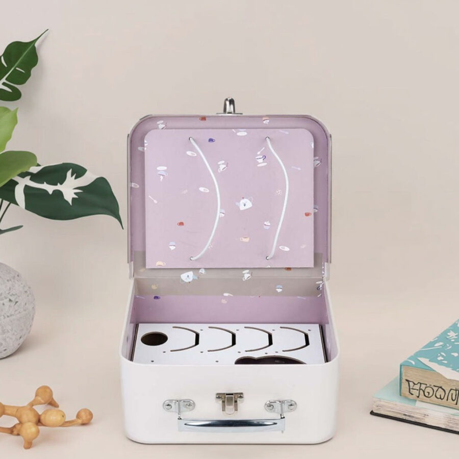 Pink lock-secured rigid gift box