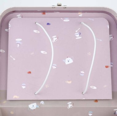 Pink lock-secured rigid gift box