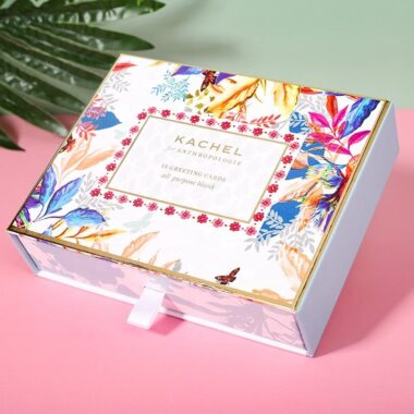 rigid drawer gift box for greeting cards