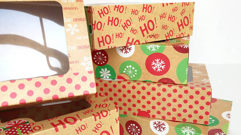 kraft paper cookie box with window