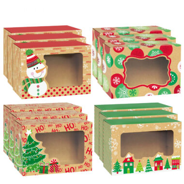 kraft paper cookie box with window