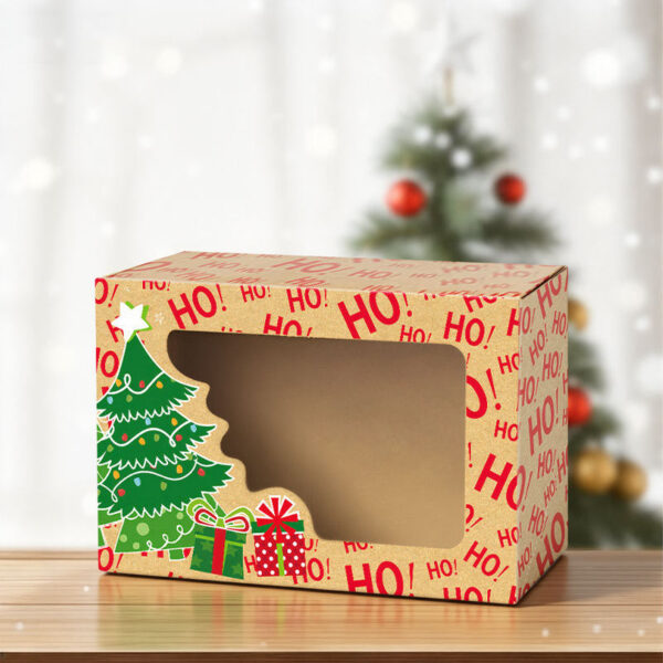 kraft paper cookie box with window