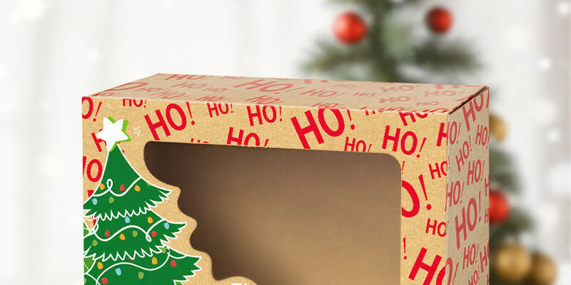 kraft paper cookie box with window