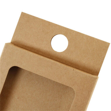 kraft paper packaging hanger box with display window