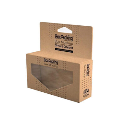 kraft paper packaging hanger box with display window