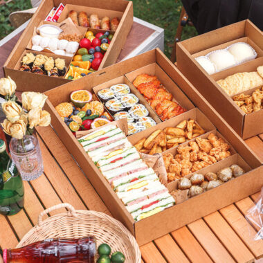 Kraft dessert box supplier for catering