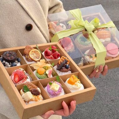 Kraft dessert box supplier for catering