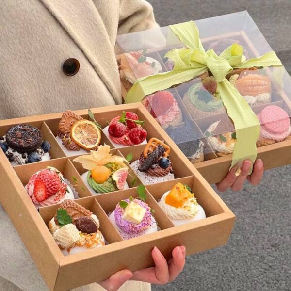 Kraft dessert box supplier for catering