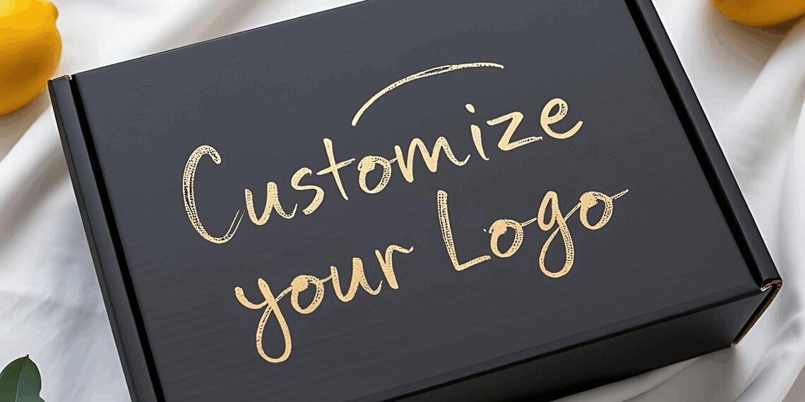 Luxury black kraft cardboard mailer box