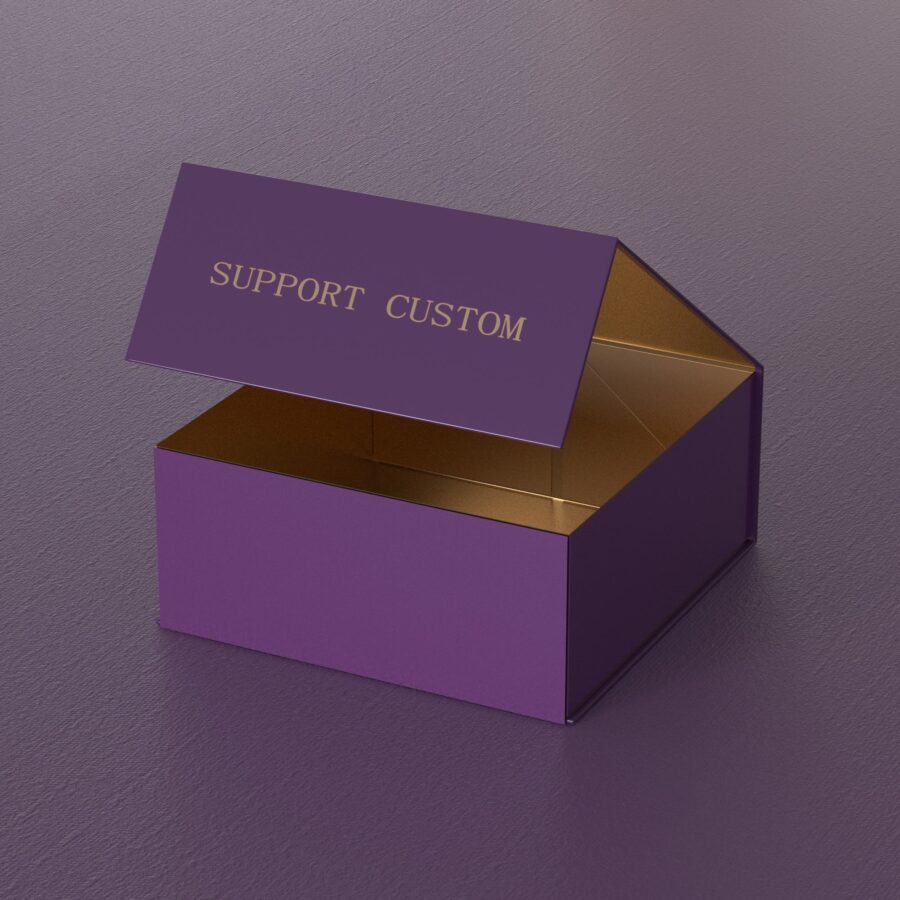 gold magnetic closure rigid gift box