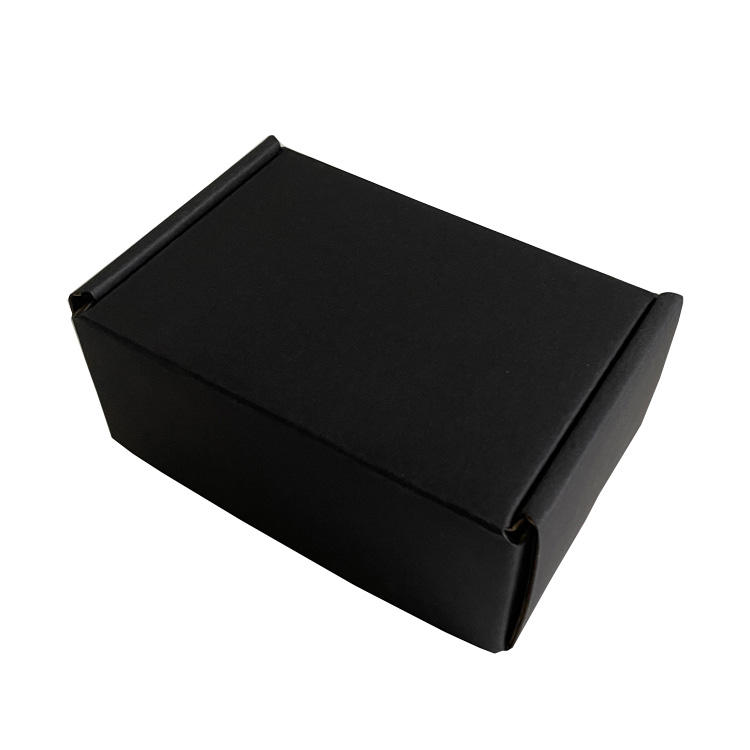 black corrugated cardboard mailer box