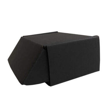 black corrugated cardboard mailer box