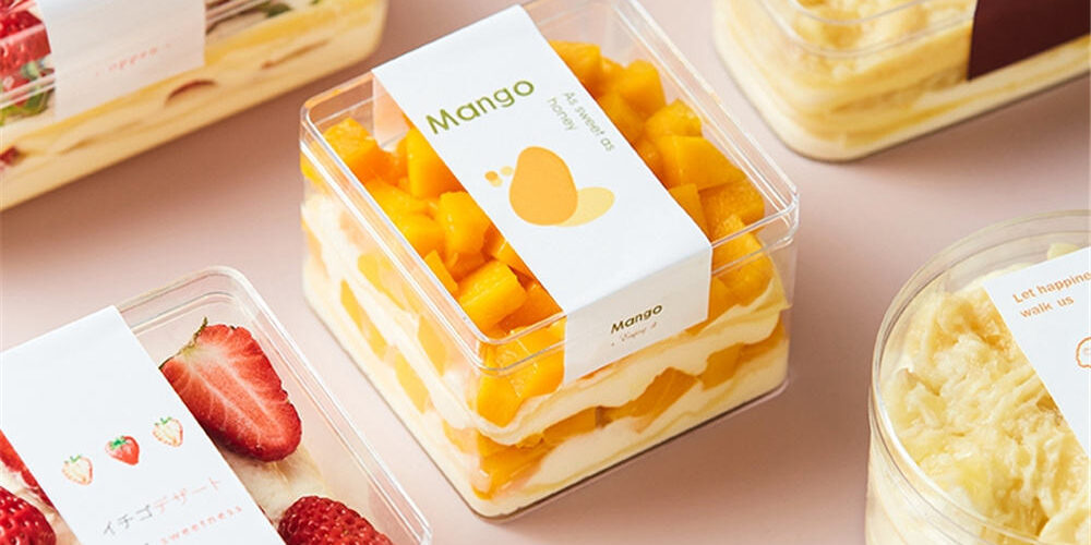 Transparent PET plastic bakery cake box