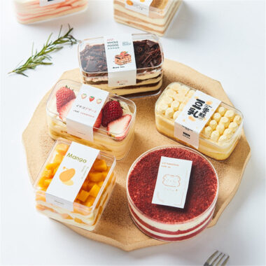 Transparent PET plastic bakery cake box