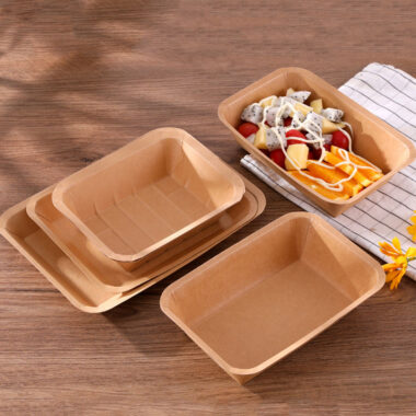Custom kraft paper food tray