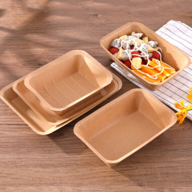 Custom kraft paper food tray