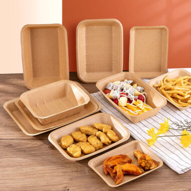 Custom kraft paper food tray
