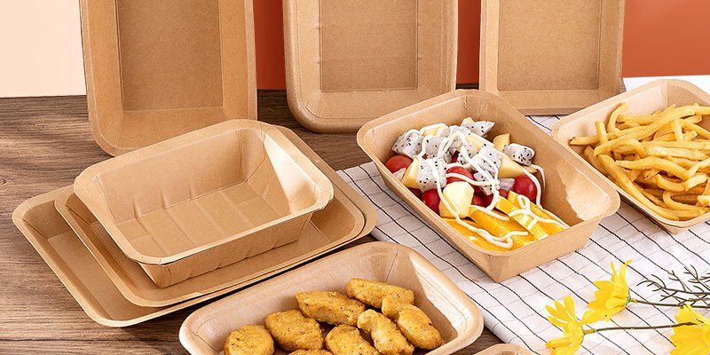 Custom kraft paper food tray